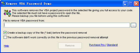 Remove VBA Password (删除VBA密码)