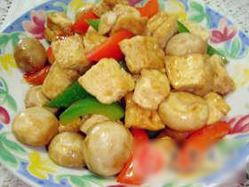 豆腐焖蘑菇