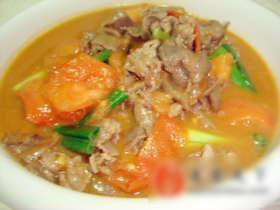 西红柿炒牛肉片
