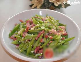 长扁豆炒培根