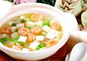 虾仁豆腐羹 4~6岁宝宝适宜